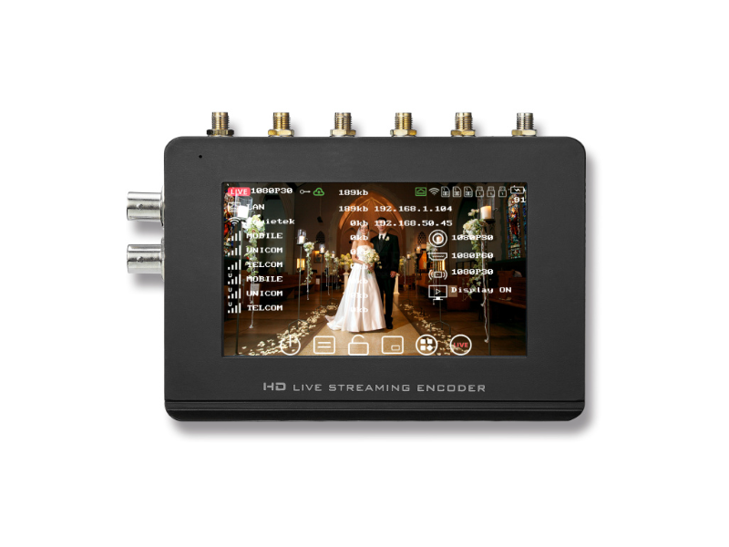 Compact 5G bonded video encoder with dual input, live collage switching and 4.3” touch screen