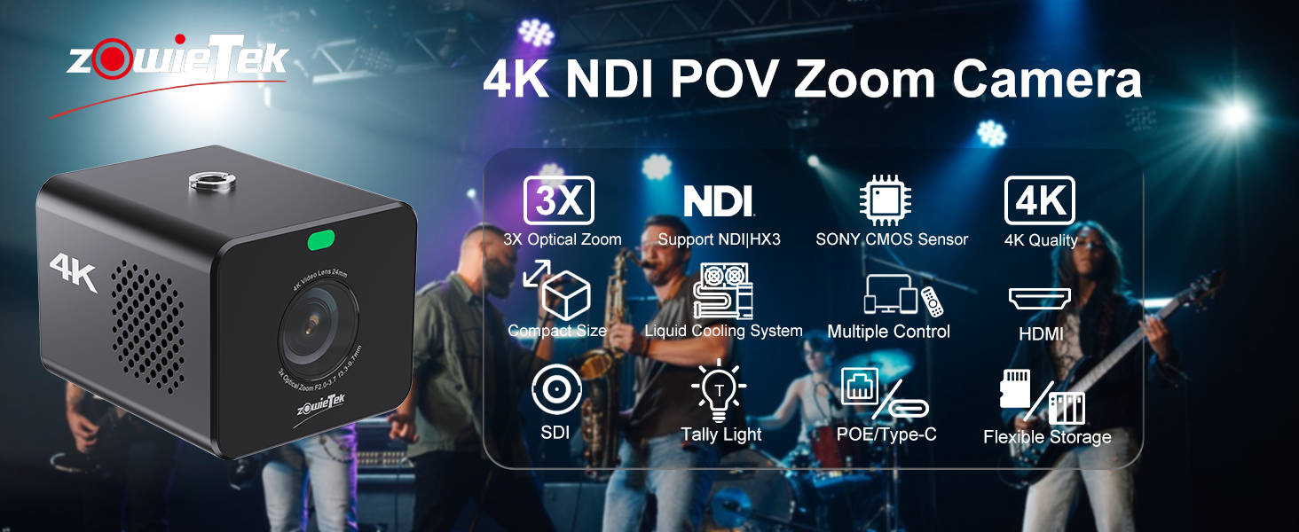 ZowieCAM 4K NDI POV Zoom Camera – Compact & Powerful